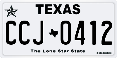 TX license plate CCJ0412