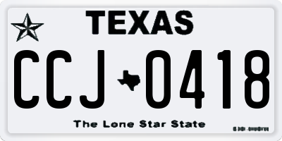 TX license plate CCJ0418