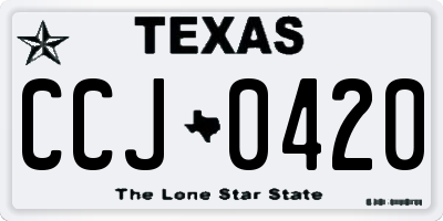 TX license plate CCJ0420