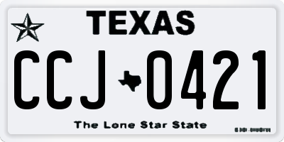 TX license plate CCJ0421