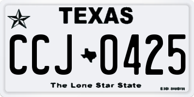 TX license plate CCJ0425