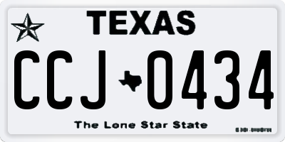 TX license plate CCJ0434