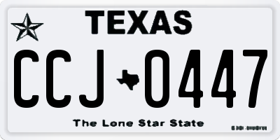 TX license plate CCJ0447