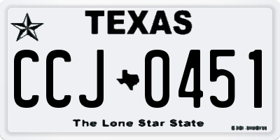 TX license plate CCJ0451