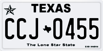 TX license plate CCJ0455