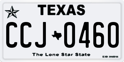 TX license plate CCJ0460