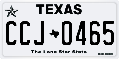 TX license plate CCJ0465