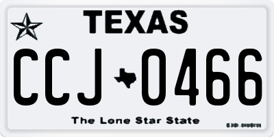 TX license plate CCJ0466