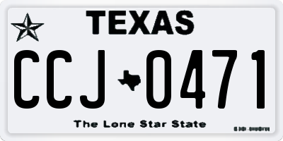 TX license plate CCJ0471