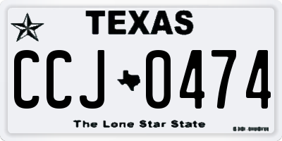 TX license plate CCJ0474