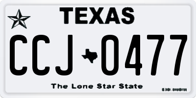 TX license plate CCJ0477