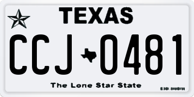 TX license plate CCJ0481