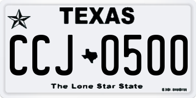 TX license plate CCJ0500