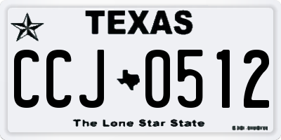 TX license plate CCJ0512