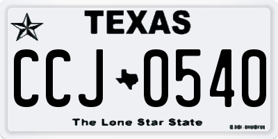 TX license plate CCJ0540