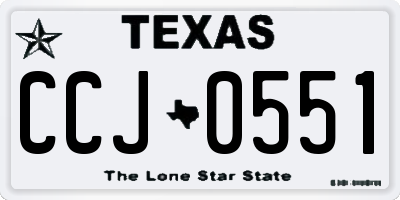 TX license plate CCJ0551