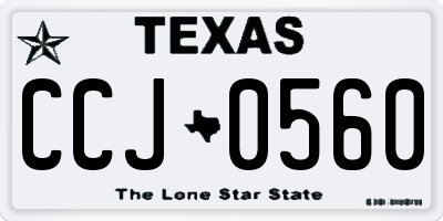 TX license plate CCJ0560
