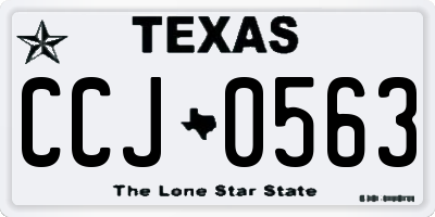 TX license plate CCJ0563