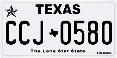 TX license plate CCJ0580