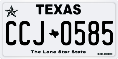TX license plate CCJ0585