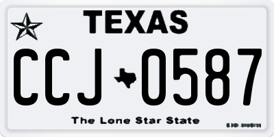 TX license plate CCJ0587