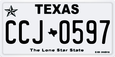 TX license plate CCJ0597