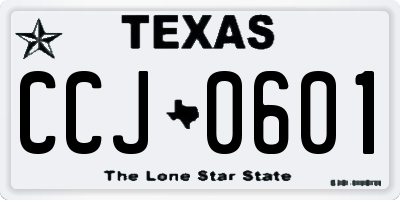 TX license plate CCJ0601