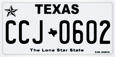 TX license plate CCJ0602