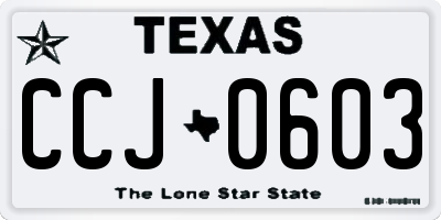 TX license plate CCJ0603