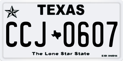 TX license plate CCJ0607
