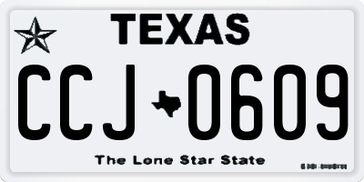 TX license plate CCJ0609