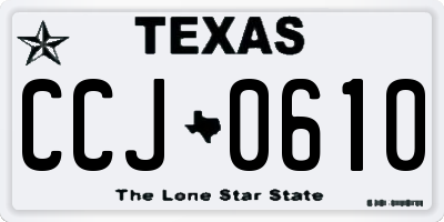 TX license plate CCJ0610