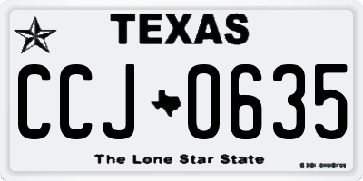 TX license plate CCJ0635