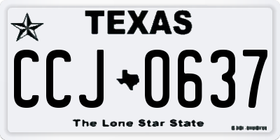 TX license plate CCJ0637