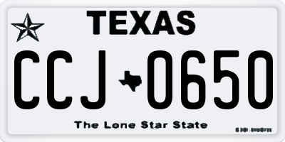 TX license plate CCJ0650