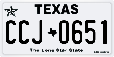 TX license plate CCJ0651