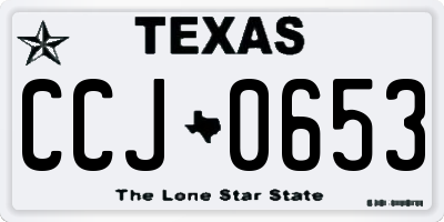 TX license plate CCJ0653