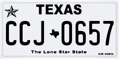 TX license plate CCJ0657