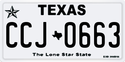 TX license plate CCJ0663