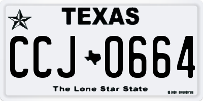 TX license plate CCJ0664