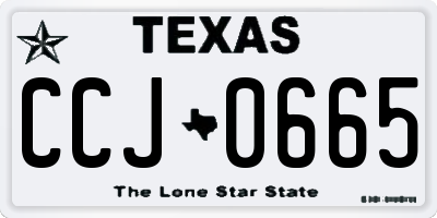 TX license plate CCJ0665