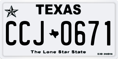 TX license plate CCJ0671