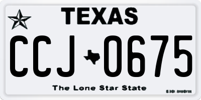 TX license plate CCJ0675