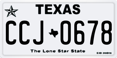 TX license plate CCJ0678