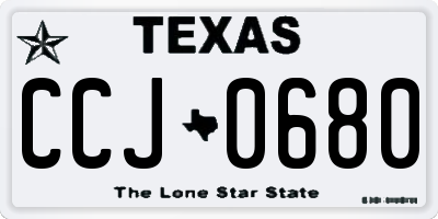 TX license plate CCJ0680
