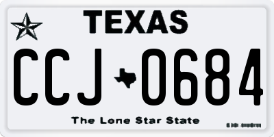 TX license plate CCJ0684