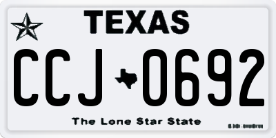 TX license plate CCJ0692