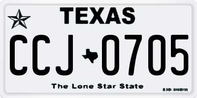 TX license plate CCJ0705