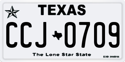 TX license plate CCJ0709