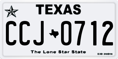 TX license plate CCJ0712